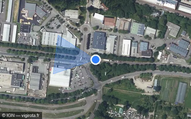 Vue satellite de l'emplacement du radar de feu rouge à Bonsecours sur Route de Lyons-la-Forêt / N 31 / E 46