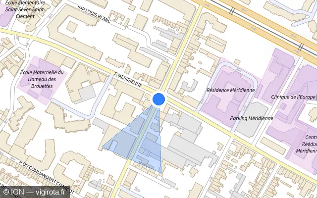 Vue plan de l'emplacement du radar de feu rouge à Sotteville-lès-Rouen sur Rue d'Elbeuf