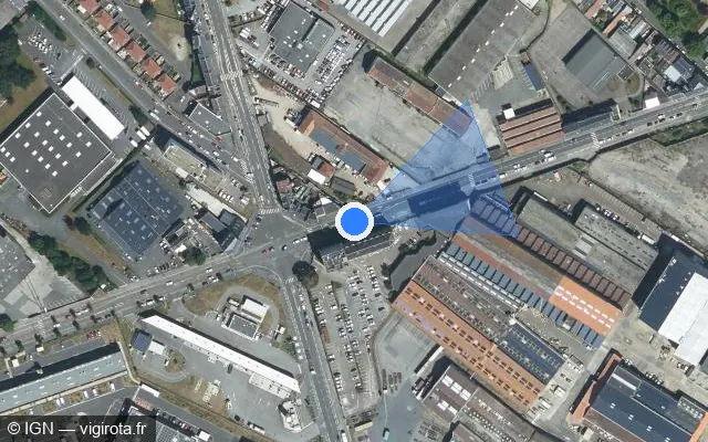 Vue satellite de l'emplacement du radar de feu rouge à Le Havre sur Boulevard Jules Durand / D 481