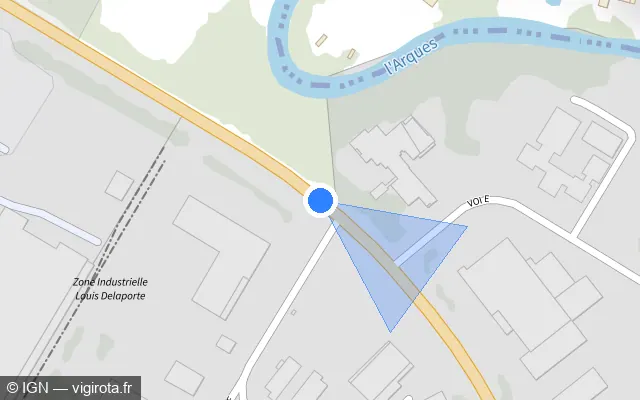 Vue plan de l'emplacement du radar de feu rouge à Martin-Église sur D 154e