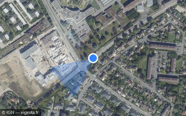 Vue satellite de l'emplacement du radar de feu rouge à Plaisir sur Rue de la Boissière / D 11