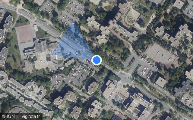 Vue satellite de l'emplacement du radar de feu rouge à Élancourt sur Avenue de la Villedieu