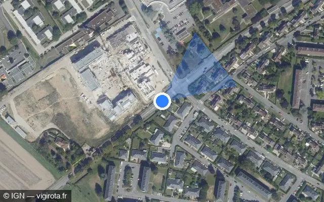 Vue satellite de l'emplacement du radar de feu rouge à Plaisir sur Rue de la Boissière / D 11