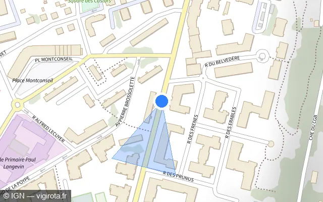 Vue plan de l'emplacement du radar de feu rouge à Corbeil-Essonnes sur Boulevard Henri Dunant / N 191