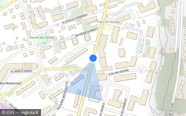 Vue plan de l'emplacement du radar de feu rouge à Corbeil-Essonnes sur Boulevard Henri Dunant / N 191