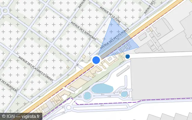 Vue plan de l'emplacement du radar de feu rouge à Pantin sur Avenue du Général Leclerc / D 115