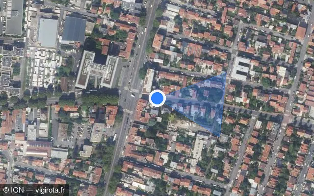 Vue satellite de l'emplacement du radar de feu rouge à Cachan sur Rue Marcel Bonnet / D 248