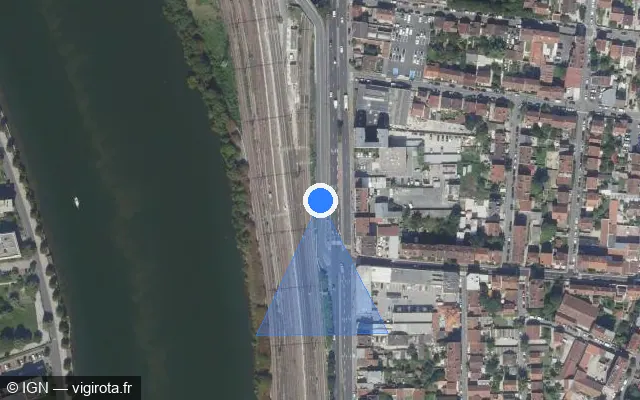 Vue satellite de l'emplacement du radar de feu rouge à Villeneuve-Saint-Georges sur Avenue de Choisy / D 138