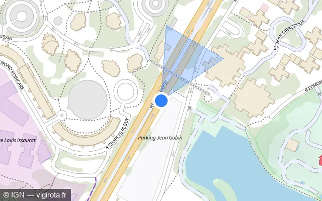 Vue plan de l'emplacement du radar de feu rouge à Créteil sur Route de Choisy / D 86