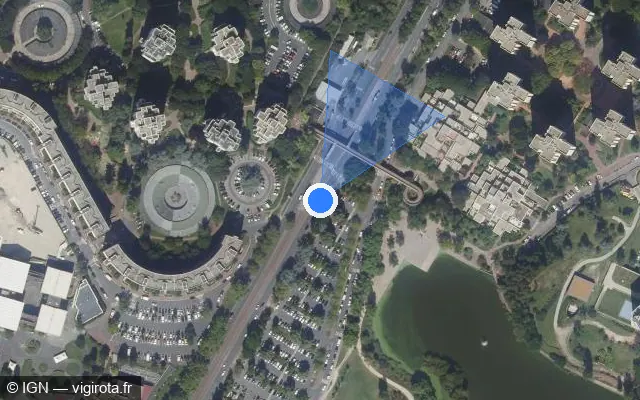 Vue satellite de l'emplacement du radar de feu rouge à Créteil sur Route de Choisy / D 86