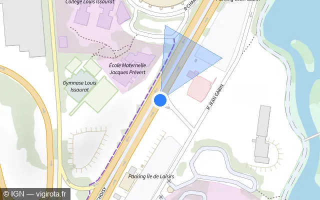 Vue plan de l'emplacement du radar de feu rouge à Créteil sur Route de Choisy / D 86