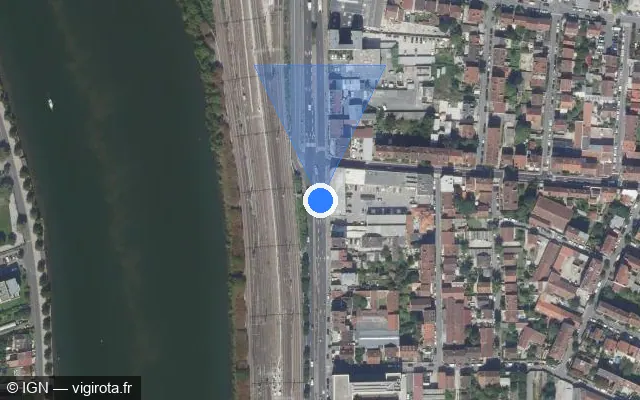 Vue satellite de l'emplacement du radar de feu rouge à Villeneuve-Saint-Georges sur Rue de Paris / N 6