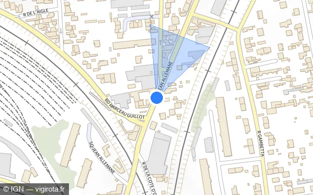 Vue plan de l'emplacement du radar de feu rouge à Argenteuil sur Boulevard Jean Allemane / D 909