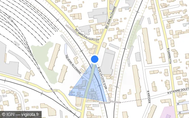 Vue plan de l'emplacement du radar de feu rouge à Argenteuil sur Boulevard Jean Allemane / D 909