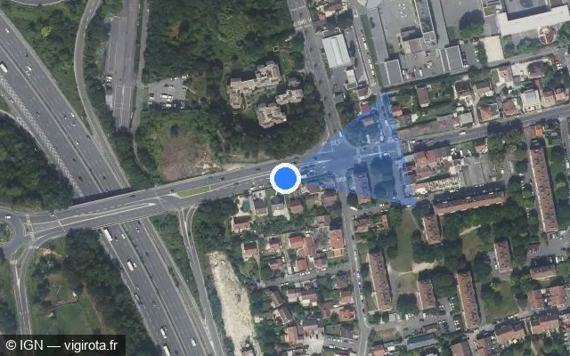 Vue satellite de l'emplacement du radar de feu rouge à Saint-Gratien sur Route d'Enghien / D 311