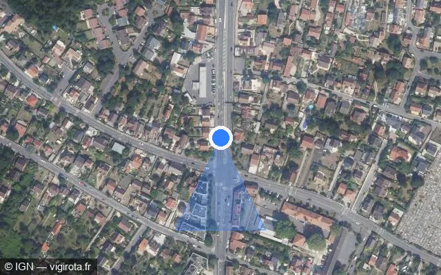 Vue satellite de l'emplacement du radar de feu rouge à Montigny-lès-Cormeilles sur Boulevard de Pontoise / D 392