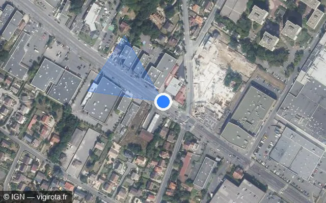 Vue satellite de l'emplacement du radar de feu rouge à Montigny-lès-Cormeilles sur Boulevard Victor Bordier / D 14