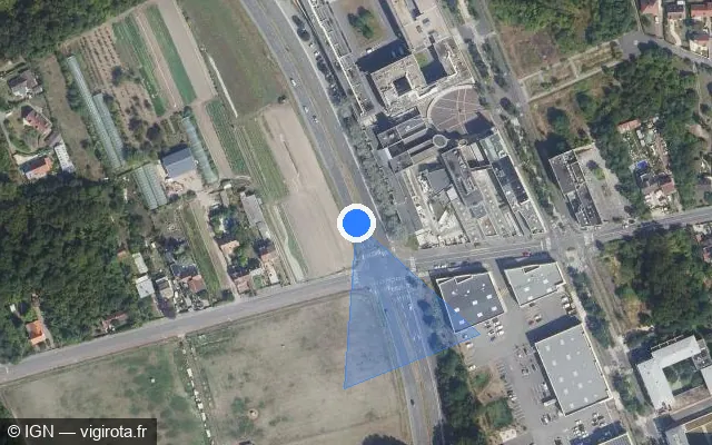 Vue satellite de l'emplacement du radar de feu rouge à Neuville-sur-Oise sur Rue de Conflans / D 203