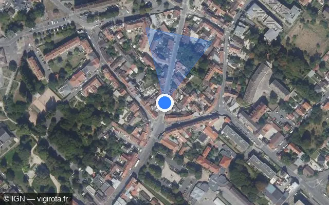 Vue satellite de l'emplacement du radar de feu rouge à Sarcelles sur Rue Pierre Brossolette