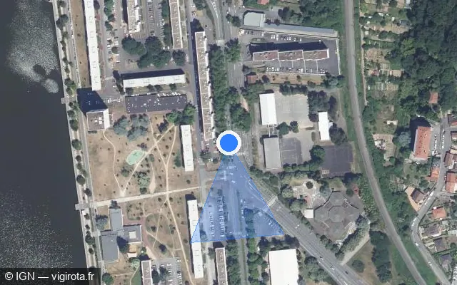 Vue satellite de l'emplacement du radar tourelle à Vichy sur Allée des Ailes