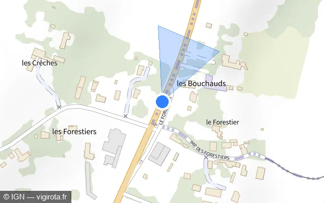 Vue plan de l'emplacement du radar tourelle à Charmeil sur Route de Saint-Pourçain / D 6