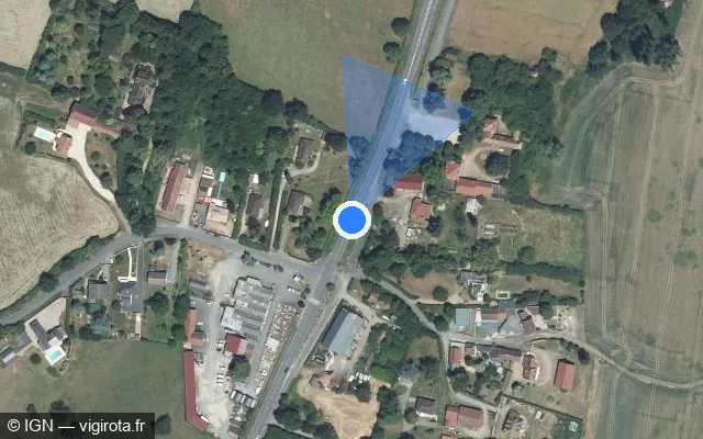 Vue satellite de l'emplacement du radar tourelle à Charmeil sur Route de Saint-Pourçain / D 6