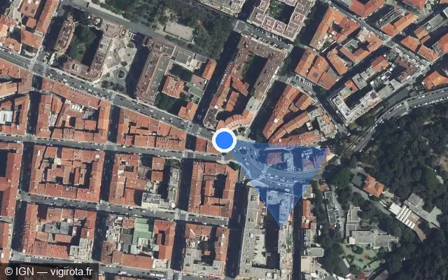 Vue satellite de l'emplacement du radar de feu rouge à Nice sur Rue Barla