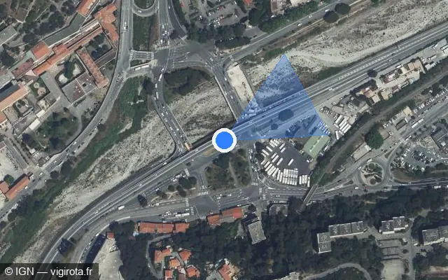 Vue satellite de l'emplacement du radar tourelle à Saint-André-de-la-Roche sur Avenue des Sapeurs Pompiers de Nice / M 2204 B