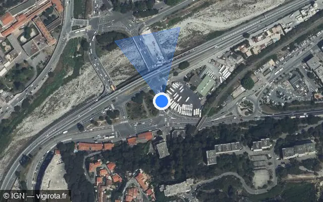 Vue satellite de l'emplacement du radar tourelle à Saint-André-de-la-Roche sur Square de Cunéo