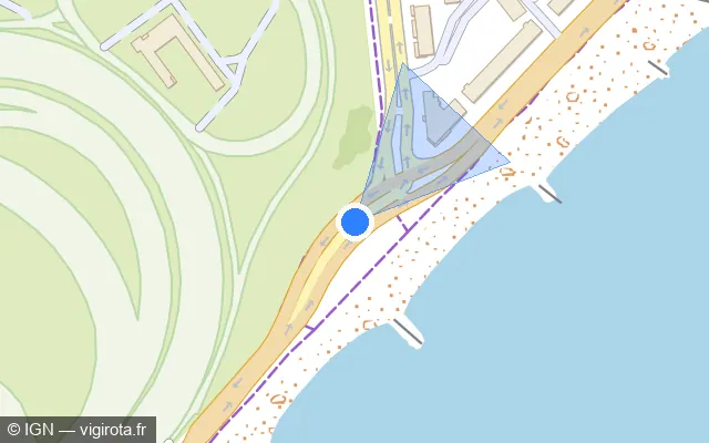 Vue plan de l'emplacement du radar tourelle à Cagnes-sur-Mer sur Promenade de l'Hippodrome / M 6098