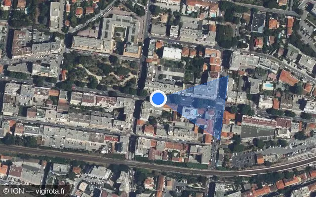 Vue satellite de l'emplacement du radar tourelle à Antibes sur Boulevard Raymond Poincaré