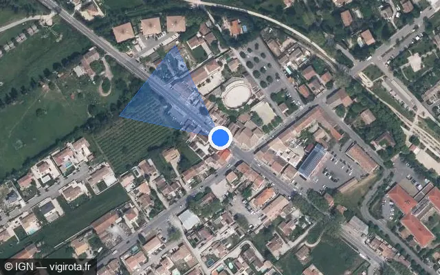 Vue satellite de l'emplacement du radar de feu rouge à Plan-d'Orgon sur Route d'Avignon / D 7N