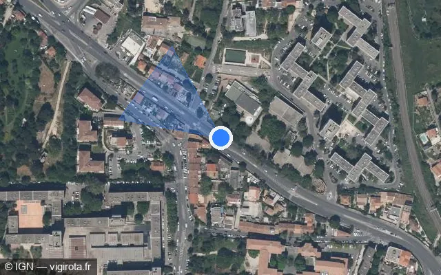 Vue satellite de l'emplacement du radar tourelle à Septèmes-les-Vallons sur Boulevard Roland Dorgelès / D 4