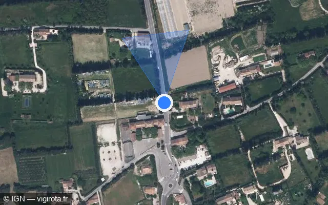 Vue satellite de l'emplacement du radar tourelle à Châteaurenard sur Route de la Crau / D 34