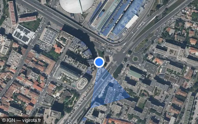 Vue satellite de l'emplacement du radar tourelle à Marseille sur Rue Adry Novoli