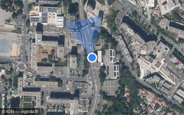 Vue satellite de l'emplacement du radar tourelle à Marseille sur Avenue Raimu
