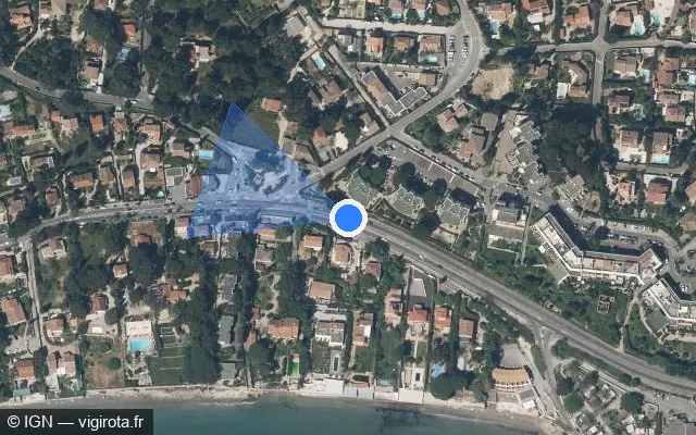 Vue satellite de l'emplacement du radar tourelle à La Ciotat sur Route de Toulon / D 559