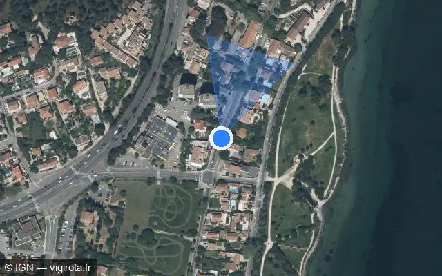 Vue satellite de l'emplacement du radar tourelle à Martigues sur Avenue du Docteur Alexander Fleming