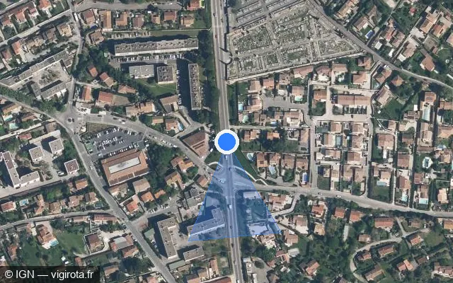 Vue satellite de l'emplacement du radar tourelle à Saint-Chamas sur Route de Marseille / D 10