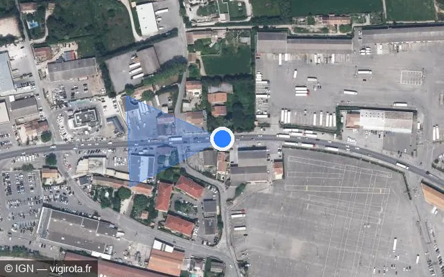 Vue satellite de l'emplacement du radar tourelle à Châteaurenard sur Boulevard Ernest Genevet / D 28