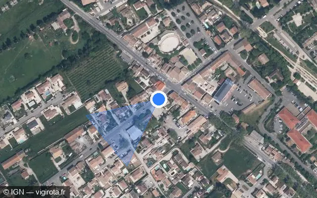 Vue satellite de l'emplacement du radar tourelle à Plan-d'Orgon sur Route de Saint-Rémy / D 99