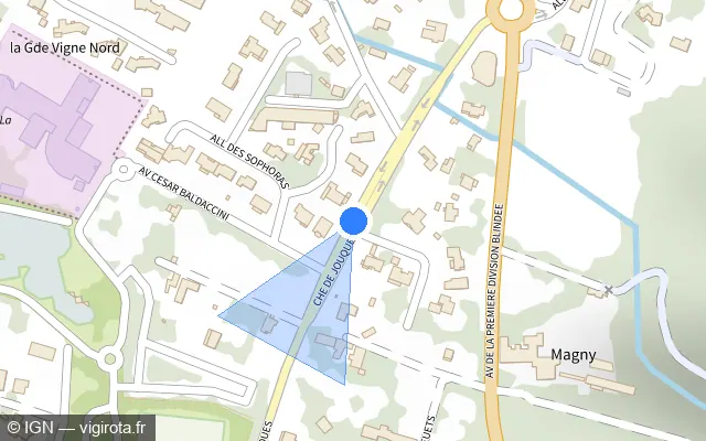 Vue plan de l'emplacement du radar tourelle à Gémenos sur Avenue du Chemin de Jouques / D 42E