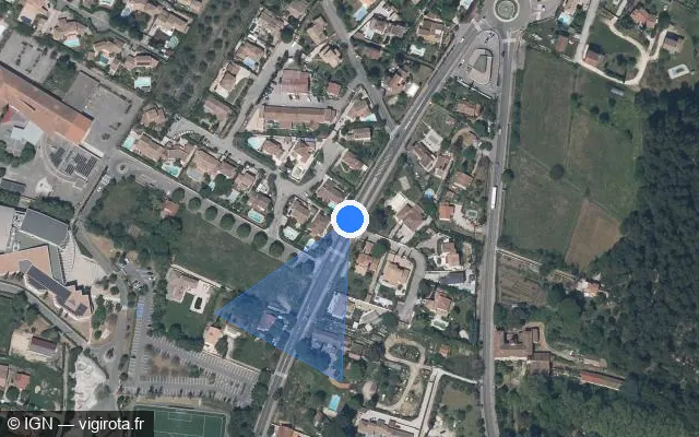 Vue satellite de l'emplacement du radar tourelle à Gémenos sur Avenue du Chemin de Jouques / D 42E