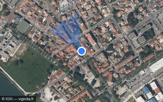 Vue satellite de l'emplacement du radar tourelle à Port-Saint-Louis-du-Rhône sur Avenue du Port / D 35