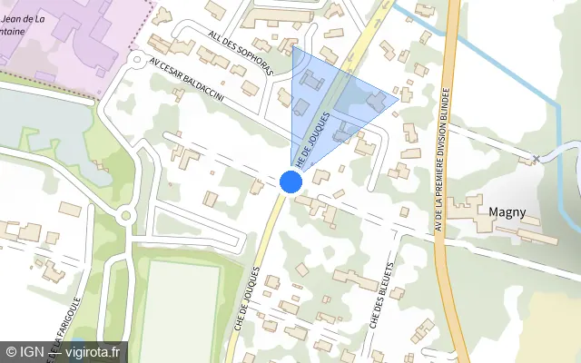 Vue plan de l'emplacement du radar tourelle à Gémenos sur Avenue du Chemin de Jouques / D 42E