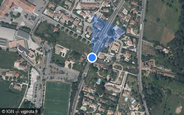 Vue satellite de l'emplacement du radar tourelle à Gémenos sur Avenue du Chemin de Jouques / D 42E