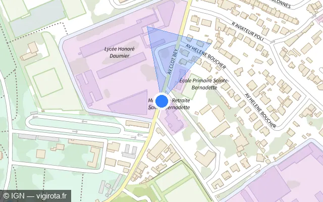 Vue plan de l'emplacement du radar urbain à Marseille sur Avenue Clot-Bey