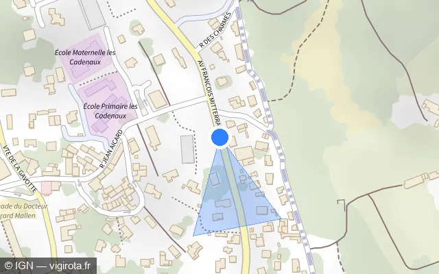 Vue plan de l'emplacement du radar urbain à Les Pennes-Mirabeau sur Avenue François Mitterrand / D 113