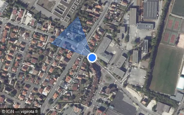 Vue satellite de l'emplacement du radar tourelle à Chenôve sur Rue de Longvic / M 122A