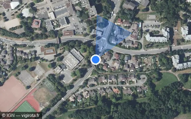 Vue satellite de l'emplacement du radar tourelle à Villefontaine sur Avenue de la Verpillière / D 126